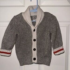 Carter’s 2T Gray Shawl Collar Button Cardigan Sweater 100% Cotton